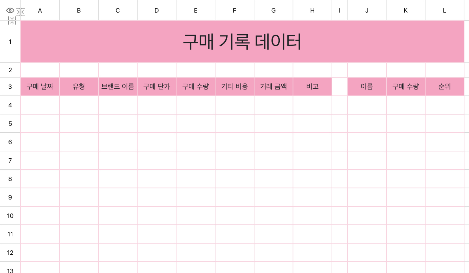 구매 기록 데이터베이스